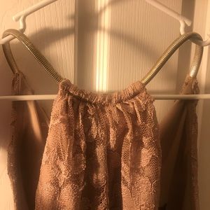 Pink champagne colored formal floor length dress